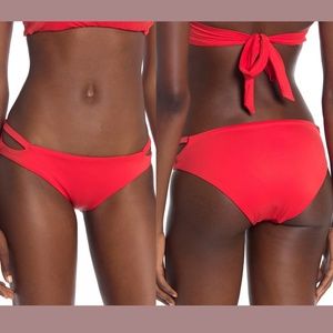 NEW $48‎ BECCA Hipster Cutout Side Tab Bikini Bottoms in Mango [SZ XL ]